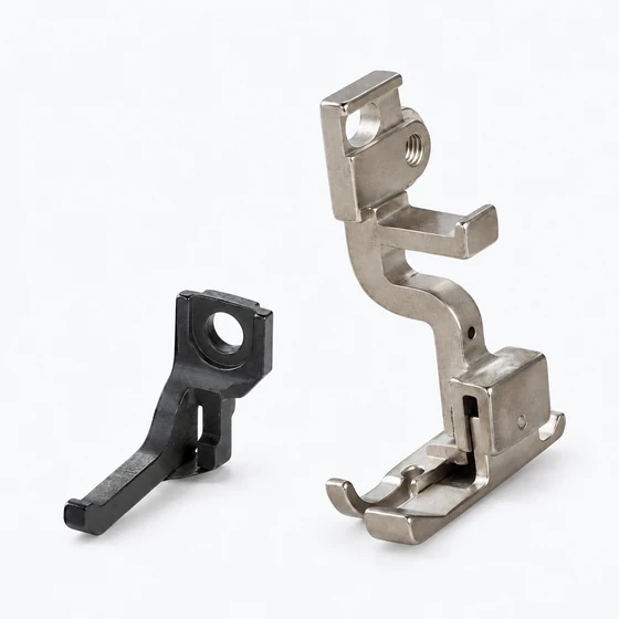 Edge-guided presser foot, right, 2 mm; side feed.