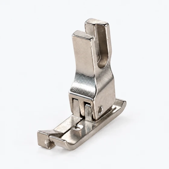 Extended presser foot for a lockstitch sewing machine, with left edge guide, 1 mm.