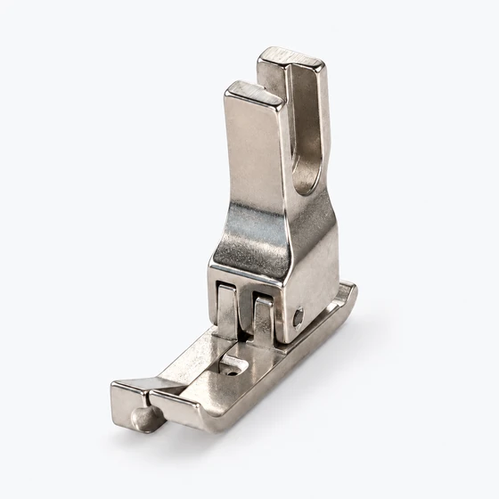 Extended presser foot for a lockstitch sewing machine, with left edge guide, 2 mm.