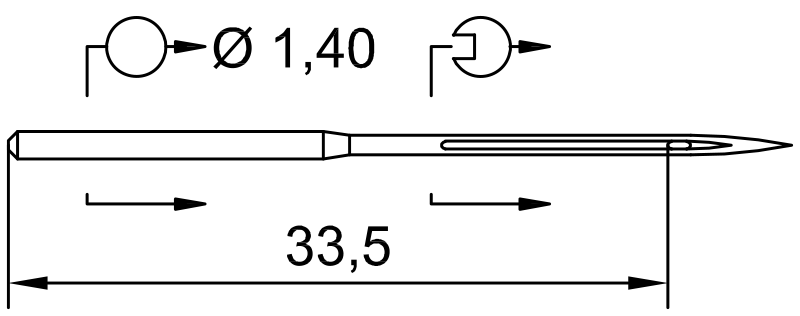 SCHMETZ 459 R · схема или вид иглы