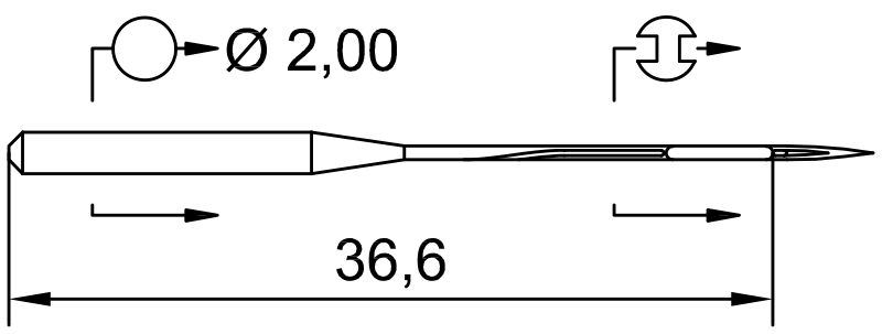SCHMETZ UOX113 GS SF · схема или вид иглы