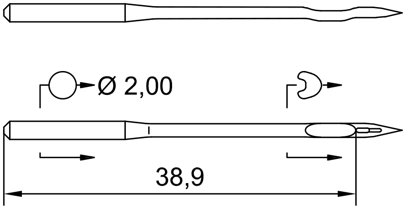 SCHMETZ 3355-06 MR · схема или вид иглы