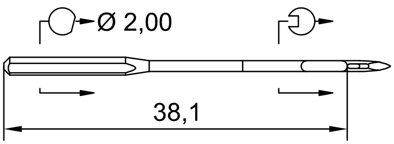 SCHMETZ 134-35 · схема или вид иглы