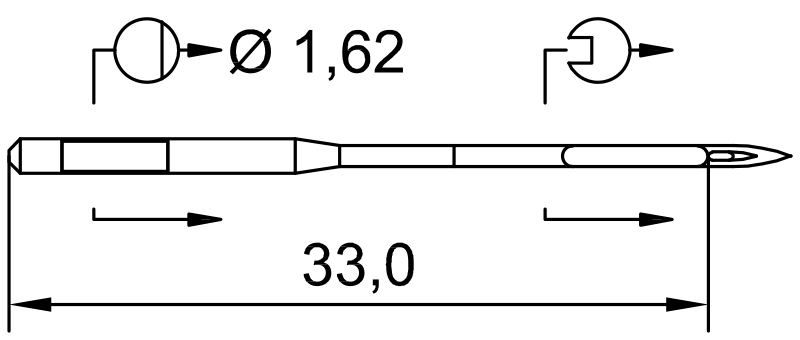 SCHMETZ 750 · схема или вид иглы