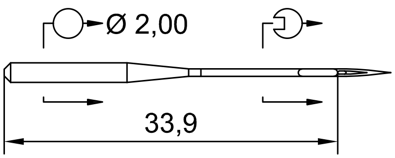 SCHMETZ DPX5 · схема или вид иглы
