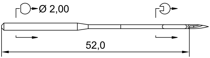 SCHMETZ SY 8160 CL FEM · схема или вид иглы
