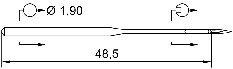 SCHMETZ 215 AH · схема или вид иглы