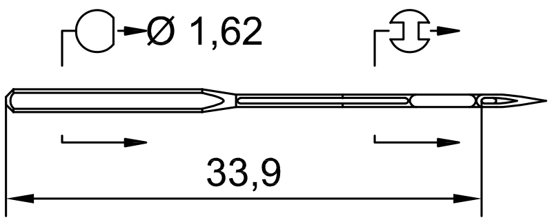SCHMETZ SY 2054 · схема или вид иглы
