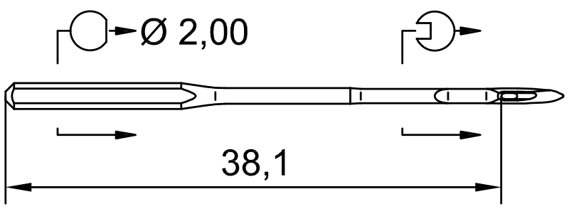SCHMETZ 134-35 · схема или вид иглы