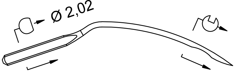 SCHMETZ 1671 E EO · схема или вид иглы