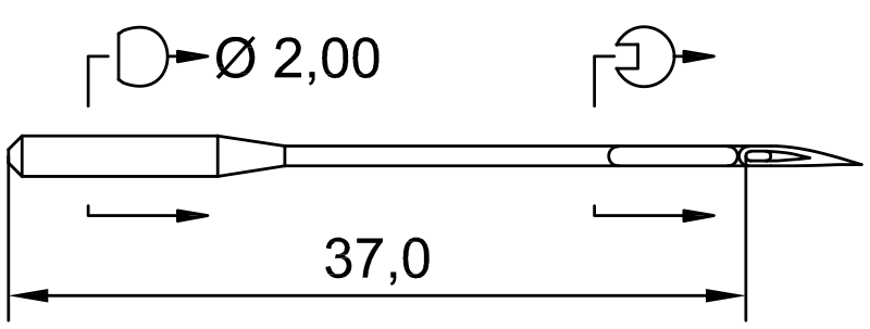 SCHMETZ 1826 · схема или вид иглы
