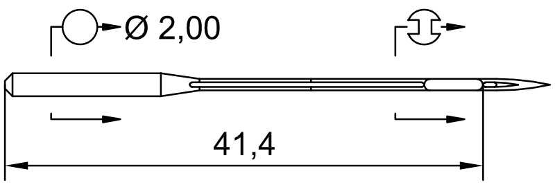 SCHMETZ 62X45 · схема или вид иглы