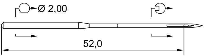 SCHMETZ SY 8160 · схема или вид иглы