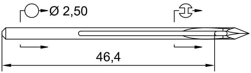 SCHMETZ 92X27 · схема или вид иглы