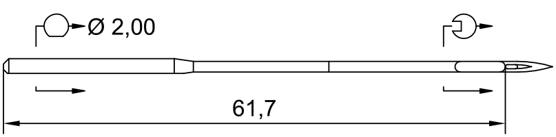 SCHMETZ 2331 F EXT.LG · схема или вид иглы