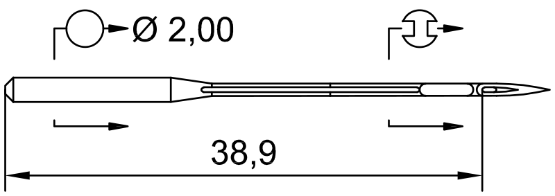 SCHMETZ 4463-35 · схема или вид иглы