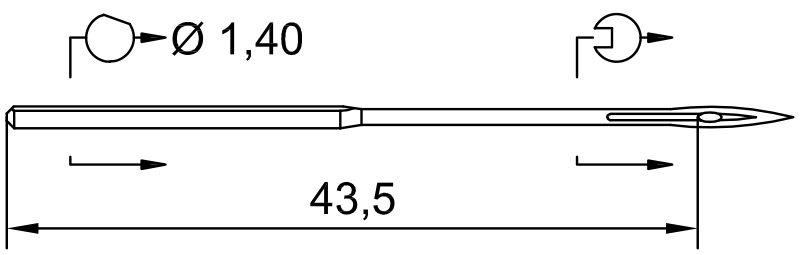SCHMETZ 854 SA · схема или вид иглы