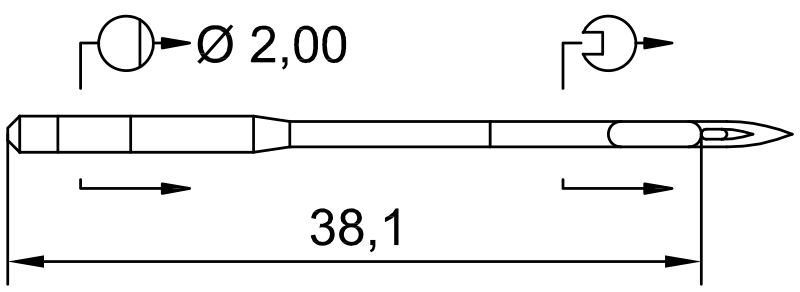 SCHMETZ 134-35 · схема или вид иглы
