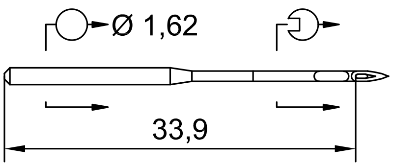 SCHMETZ 287 WK · схема или вид иглы