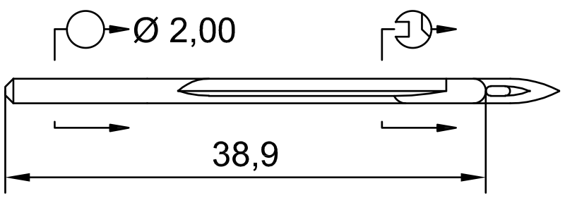 SCHMETZ D-5 · схема или вид иглы