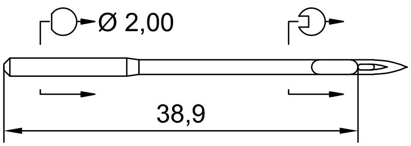 SCHMETZ 135X17 FLG-E · схема или вид иглы