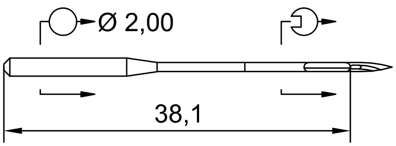 SCHMETZ 134-35 CR · схема или вид иглы