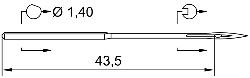 SCHMETZ 854 SA · схема или вид иглы