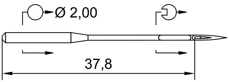 SCHMETZ B-67 · схема или вид иглы