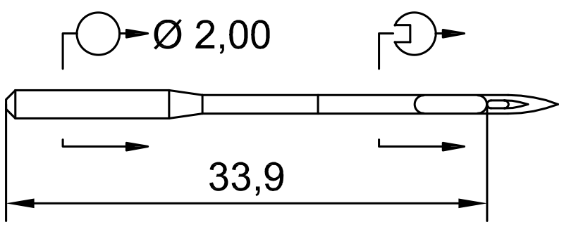 SCHMETZ 134 · схема или вид иглы