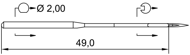 SCHMETZ 2331 F · схема или вид иглы