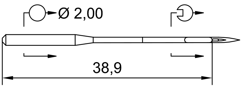 SCHMETZ 135X16 · схема или вид иглы