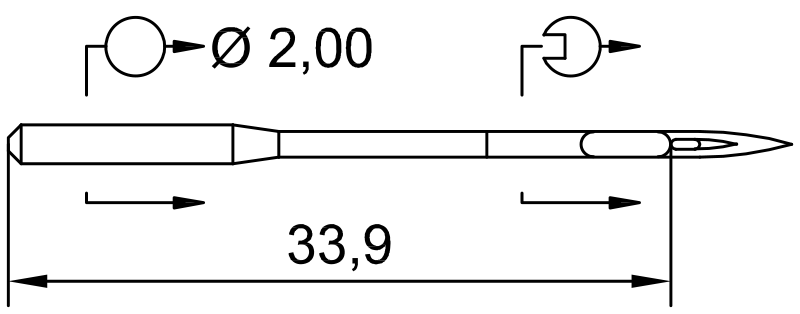 SCHMETZ 134 · схема или вид иглы