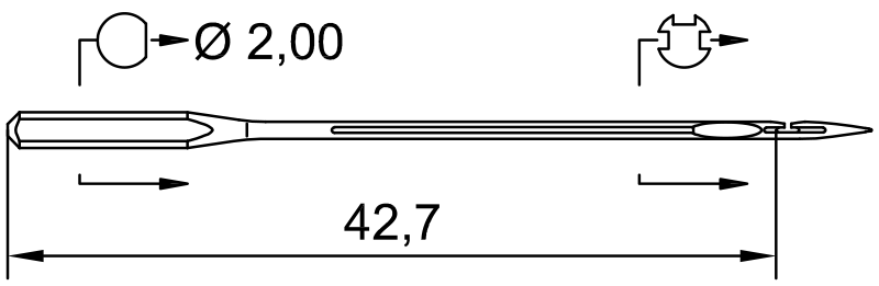 SCHMETZ 780 C · схема или вид иглы