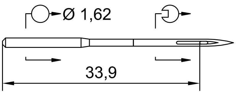 SCHMETZ 287 · схема или вид иглы