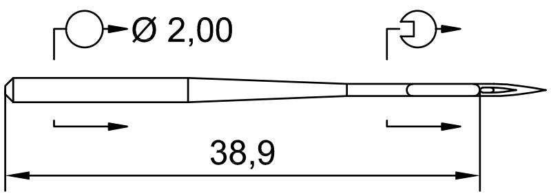 SCHMETZ 135X17 NY2 · схема или вид иглы