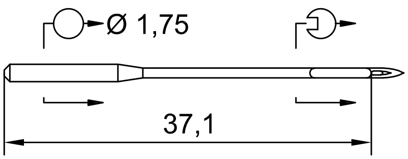 SCHMETZ 29-S · схема или вид иглы