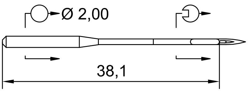 SCHMETZ 134-35 · схема или вид иглы