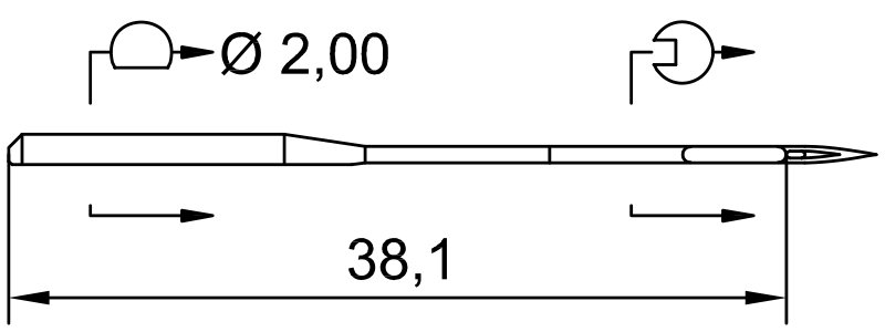 SCHMETZ 134-35 · схема или вид иглы