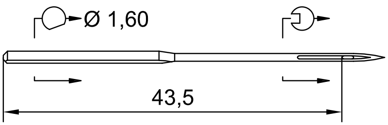 SCHMETZ 110 S · схема или вид иглы
