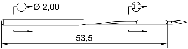 SCHMETZ SY 8145 · схема или вид иглы