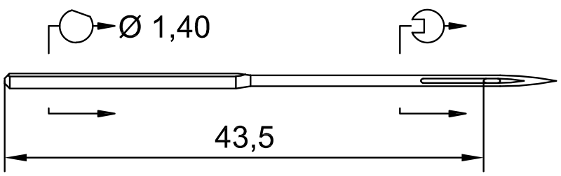 SCHMETZ 854 S · схема или вид иглы