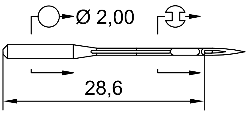 SCHMETZ B-29 · схема или вид иглы