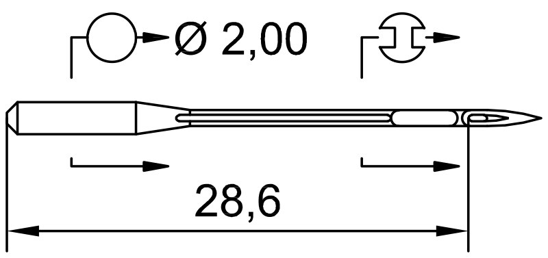 SCHMETZ DMX13 · схема или вид иглы