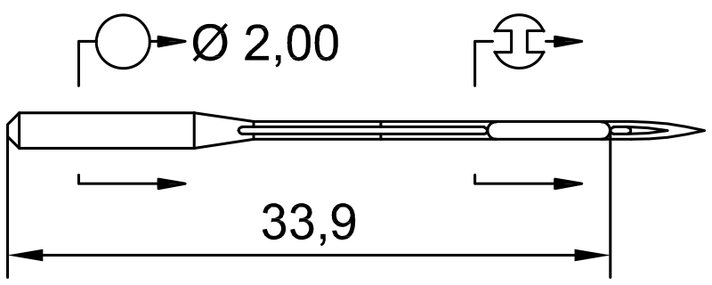 SCHMETZ 558 · схема или вид иглы
