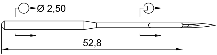 SCHMETZ 7X23 · схема или вид иглы