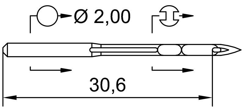 SCHMETZ DMX5 · схема или вид иглы