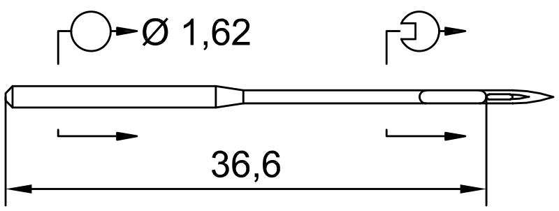 SCHMETZ 1065 K · схема или вид иглы