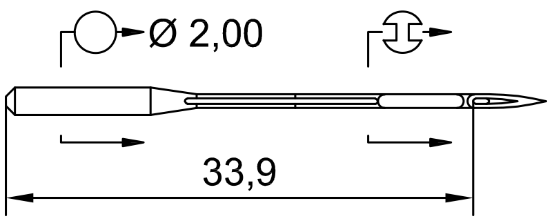 SCHMETZ 558 · схема или вид иглы