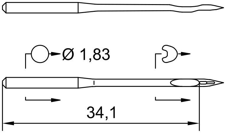 SCHMETZ 6935-01MR · схема или вид иглы