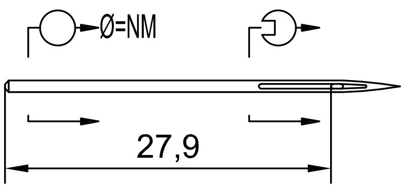 SCHMETZ 292 · схема или вид иглы
